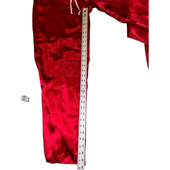Victoria's Secret PINK Polyester Solid Red With Hearts Satin Pajama Set (SIZE L) - Picture 8 of 11